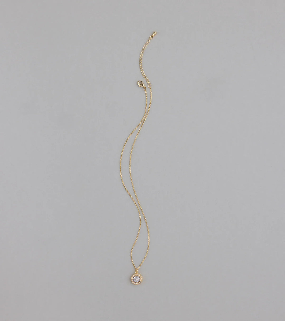 Radiant 14K Plated Cubic Zirconia Charm Necklace