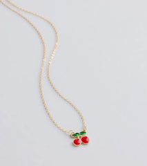 Sweet Summer Cherry Charm Necklace