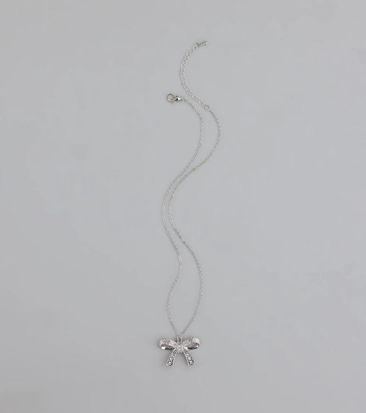 Simply Sparkling Rhinestone Bow Necklace