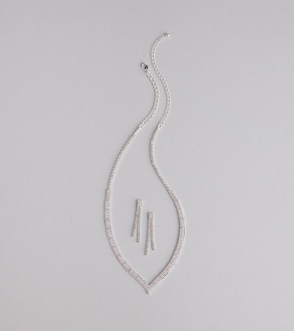 Shine Bright Rhinestone Necklace and Earrings Set