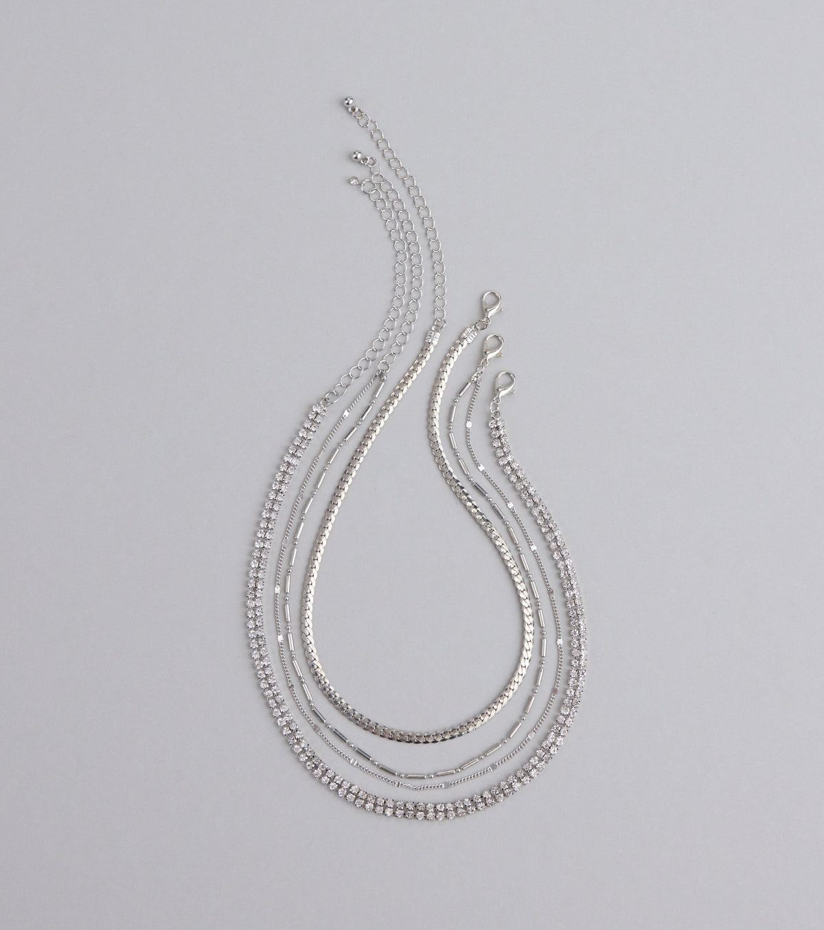 All The Sparkle Rhinestone Chain Necklace Set