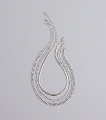 All The Sparkle Rhinestone Chain Necklace Set