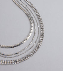 All The Sparkle Rhinestone Chain Necklace Set