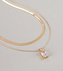 Glow Moment Layered Rhinestone Necklace