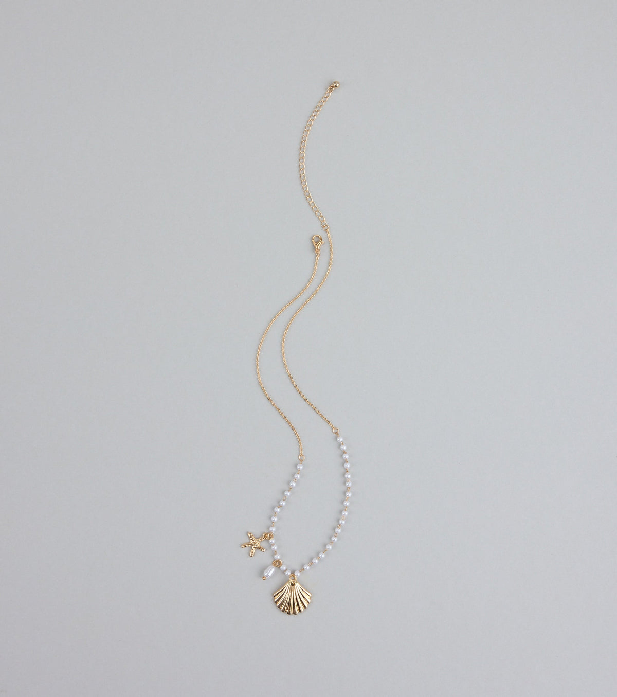 Seas The Day Pearl and Charm Statement Necklace