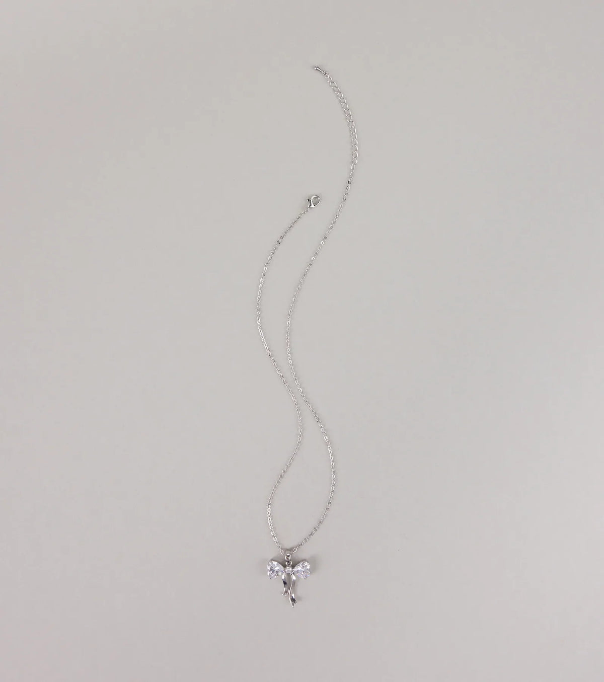 Pretty And Polished Cubic Zirconia Bow Necklace