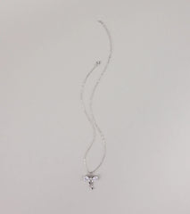 Pretty And Polished Cubic Zirconia Bow Necklace