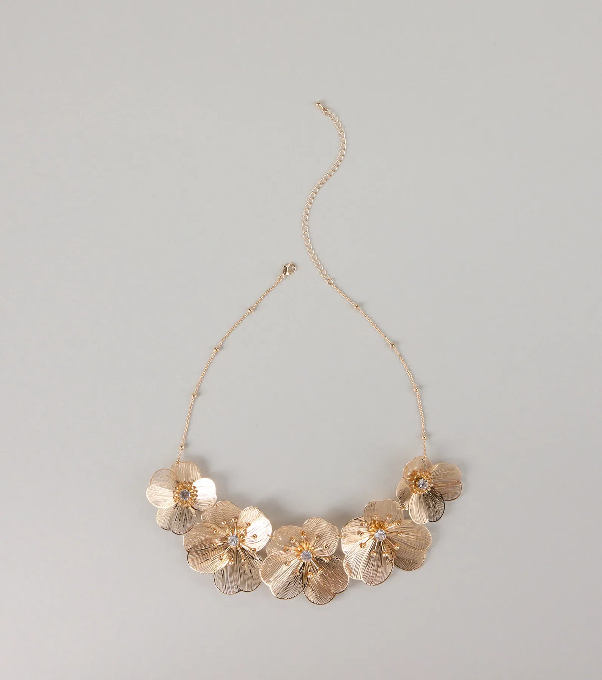 Bloom Boldly Rhinestone Flower Necklace