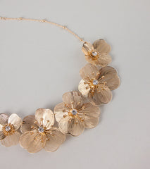 Bloom Boldly Rhinestone Flower Necklace
