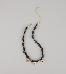 Cowgirl Cool Bandana Charm Necklace