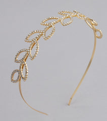 Crowning Moment Rhinestone Leaf Headband