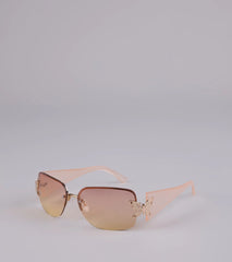 Butterfly Effect Rimless Square Sunglasses
