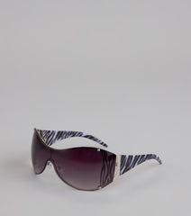 Too Bold to Block Shield Zebra Sunglasses
