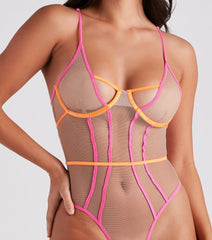 Tempting In Two Tone Lingerie Bodysuit