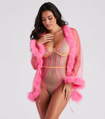 Tempting In Two Tone Lingerie Bodysuit