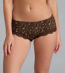 Western Horseshoe Lace Trim Pajama Shorts