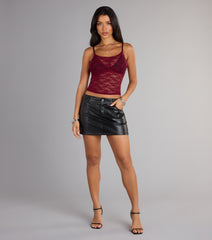 Delicate But Daring Lace Cami Crop Top