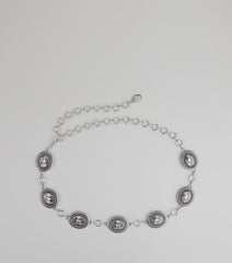 Saddle Chic Oval Concho Chain Belt
