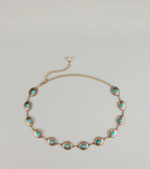 Festival Flair Turquoise Concho Chain Belt