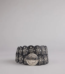 Boho Edge Faux Leather Medallion Belt