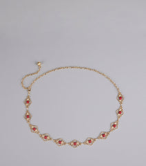 Pretty Please Dainty Stone Chain Belt