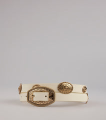 Western Charm Concho Faux Leather Belt