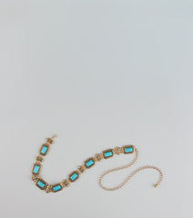 Boho Glow Turquoise Stone Chain Belt