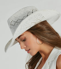 Country Girl At Heart Straw Cowboy Hat