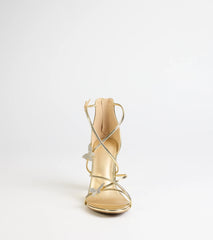 Whimsically Chic Butterfly Rhinestone Block Heels