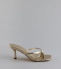 Out And About Strappy Thong Stiletto Mules