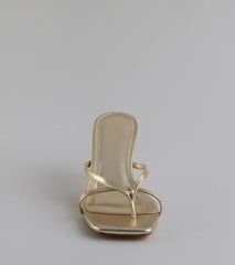 Out And About Strappy Thong Stiletto Mules