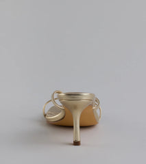 Out And About Strappy Thong Stiletto Mules