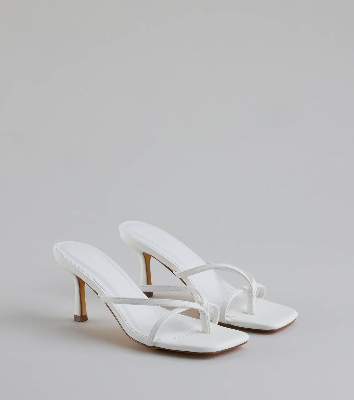 Out And About Strappy Thong Stiletto Mules