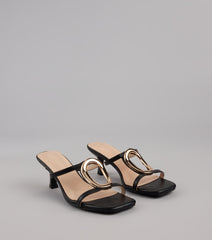 Sassy Sleek Square Toe Kitten Heels