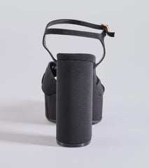 Classically Stunning Platform Knot Block Heels