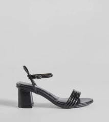 Always A Classic Strappy Faux Leather Block Heels