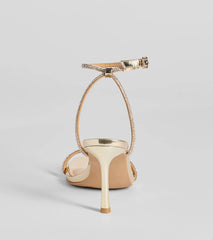 Shimmering Sparkle Rhinestone Chrome Stiletto Heels