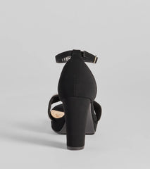 Gift Of Glam Rhinestone Bow Strap Platform Heels