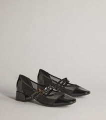 So Iconic Faux Leather Mary Jane Block Heels