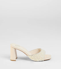 Classy And Cute Faux Pearl Block Heels