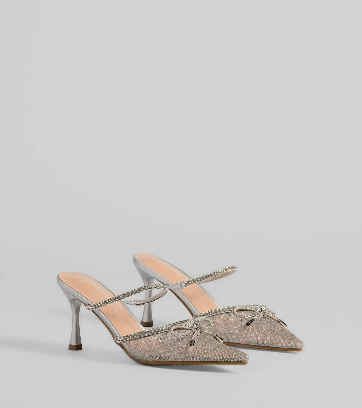 Chic Steps Glitter Mesh Stiletto Pumps