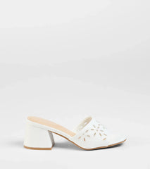 Perfect Pair Cutout Block Heel Mules