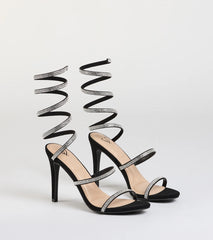 Girly Vibes Rhinestone Spiral Heels