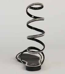 Level Up Rhinestone Spiral Sandals