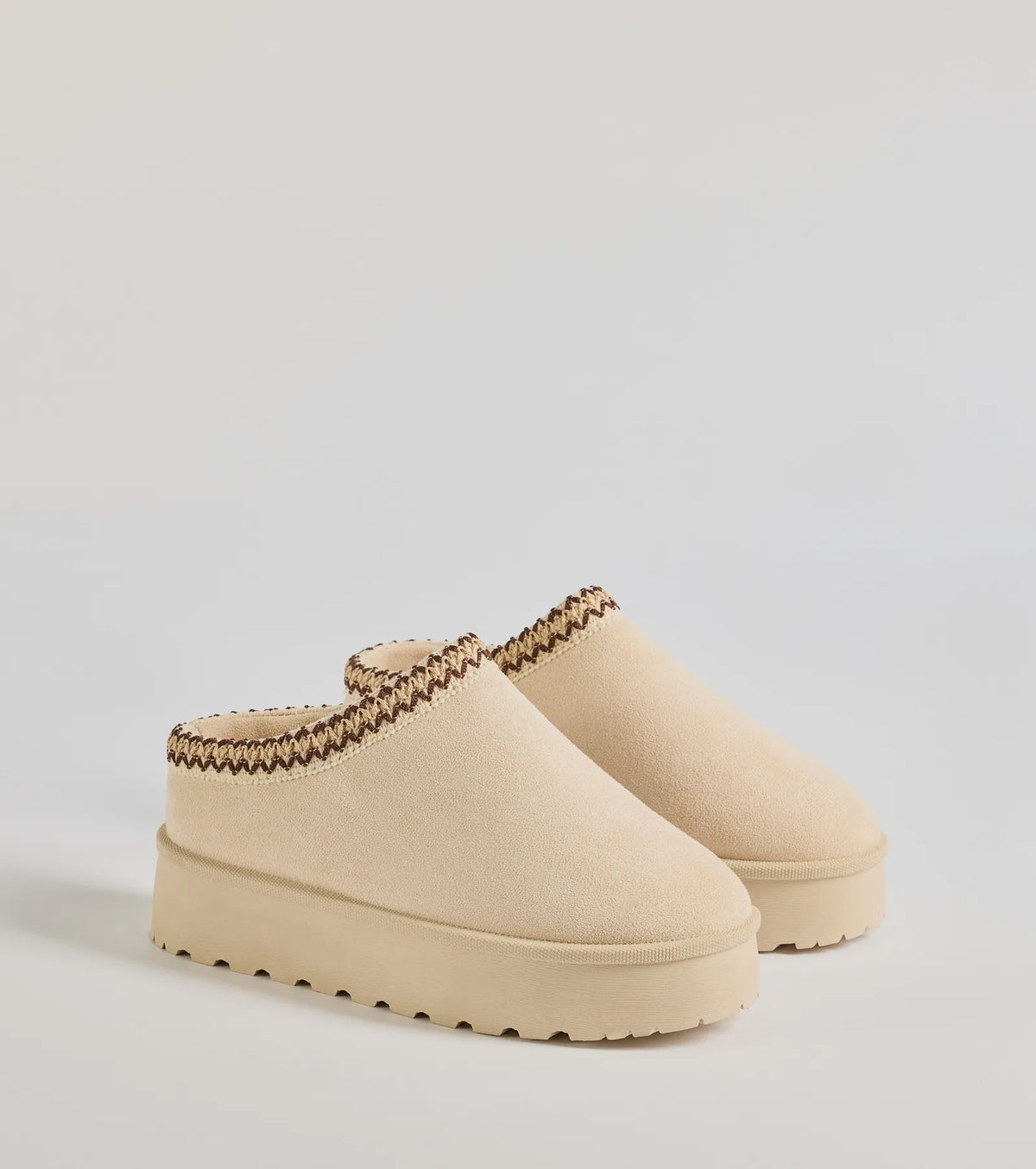 Cozy Glam Faux Suede Platform Slippers