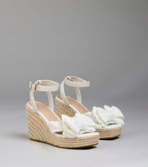 Sunny Day Plans Bow Espadrille Wedges